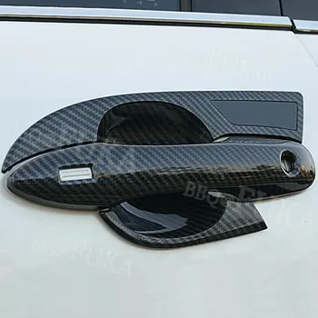 Oglekļa Šķiedras/Sudraba Automašīnu Durvju Rokturi Bowl Kausa Vāciņš Melns, Toyota Corolla E210 2019 2020