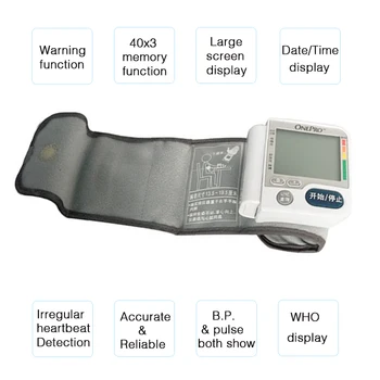Onepro Rokas Asins Spiediena Monitoru, Aproces Digitālo Sphygmomanometer Pulsa Ātrumu Sirdsdarbības Ātrums elektroenerģijas Skaitītāja LCD Ekrānu