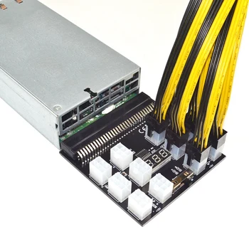 PCI-E 12X6Pin Barošanas Starplaikos Padome Adapteris Pārveidotājs 12V uz Ethereum BTC Antminer Miner Ieguves HP Serveru PSU GPU