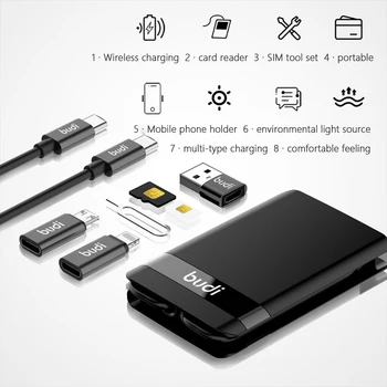 PRĀTĀ Multi-funkciju Smart Adapteris Kartes Uzglabāšanas Datu Kabelis USB Box Universālais 15w Bezvadu Lādētājs iPhone, Huawei Xiaomi