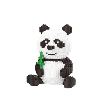 Panda Dimanta Mini Celtniecības Bloki DIY Skaitļi Panda Ķieģeļu Radošās Rotaļlietas Bērniem Kraušanas Blokus