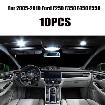 Par 2005-2016 Ford F250 F350 F450 F550 Balta auto piederumi Canbus Bez Kļūdām, LED salona Apgaismojuma Lasīšanas Gaismas Komplektu, Kartes Dome