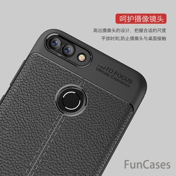 Par Huawei Huawei P Smart Case Oglekļa Šķiedras TPU Silikona ādas Mīkstās Full Aizmugurējo Vāciņu Huawei PSmart Dual SIM triecienizturīgs