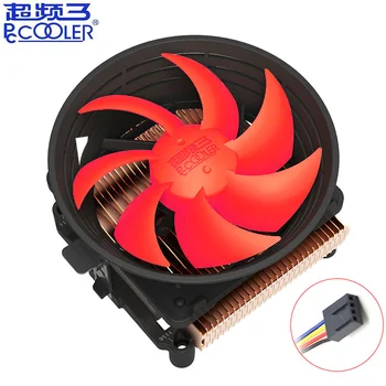 Pccooler Q100M Vara apšuvuma CPU cooler 10cm PWM 4pin kluss Ventilators Intel 775 1150 1151 1155 1156 AMD Q100 DATORU Dzesēšanas ventilators