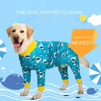 Pet Liels Suns Cieši Drēbes Karikatūra Izdrukāt Jumpsuit Suns četrkājainajiem Pidžamu Mētelis Māsu Vēdera Zīdīšanas Apģērbi Bodysuit Mājas apstākļos