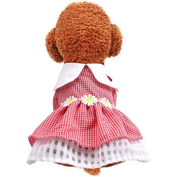 Pet suņu apģērbu Kucēns pleds Drukāt ziedu kleitu Teddy Hiromi suņu Kostīms, silts Gadījuma Produkti petshop Pavasara vasaras Jauki