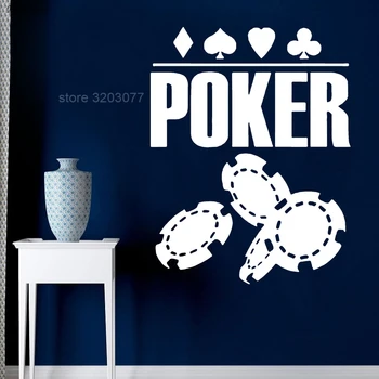 Pokera Sienas Decal Spēlēt Kārtis, Žetonu Kazino Motivācijas Plakātu, Sienas Uzlīme, Sienas Art Decor Self Adhesive Sienas P309