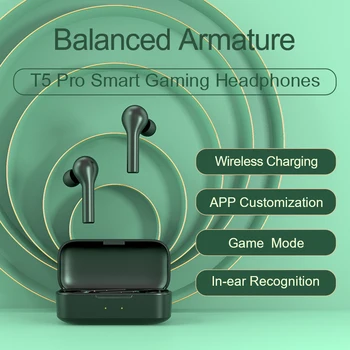 QCY T5pro Wirless Austiņas Bluetooth 5.0 TWS Austiņu Mini Neredzams 3D HiFi Stereo