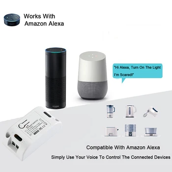 QIACHIP Universālā Wifi 433 Mhz Bezvadu Tālvadības pulti, Sienas Slēdzi Gaismas Smart Home Automation RF Releja Modulis Darbam Ar Alexa