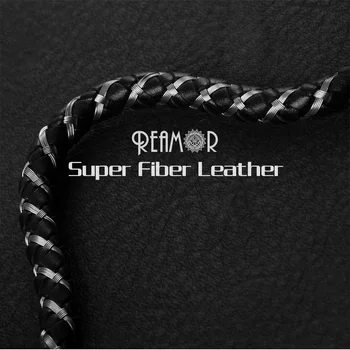 REAMOR 1M Black Super Fiber Ādas Stīgu Virvi, 6mm Tērauda Stieple, kas Pīti Ādas Vadu Aproce Secinājumi DIY Rotaslietu izgatavošana