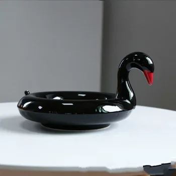 Radošā Flamingo Keramikas Deserta Bļodā Unicorn Uzkodu Plate Black Swan Uzkodu Plate saldējuma Bļoda Ēdienus un Plāksnes, Galda piederumu Komplekti