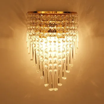 Radošā kristāla E14 led sienas lampas modernās gaismas armatūra gaismas apgaismojums sconce AC85-265V Edison spuldzes Sienas gaismas rotā