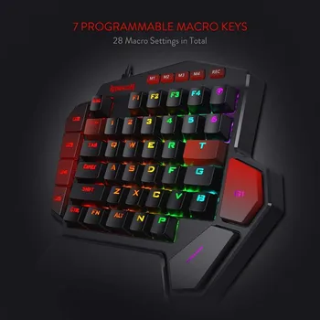 Redragon K585 DITI Vienu Roku RGB Mechanical Gaming Keyboard 42 Atslēgas, Zils Slēdzi, LED Kreiso Roku, Mini Tastatūru, Mobilo Spēli