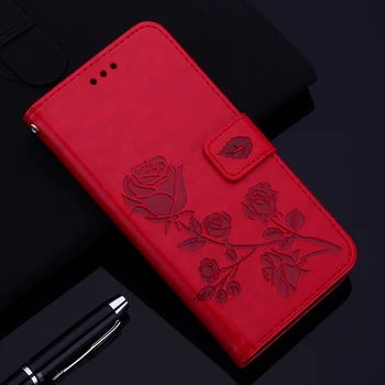 Rožu Āda Flip Case For Huawei Honor 4C CHM-U01 Gadījumā Huawei G Spēlēt Mini Lietu Vāku Godu 4.C 4.c par Huawei CHM U01