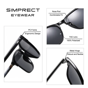 SIMPRECT Polarizētās Saulesbrilles Vīriešiem Ir 2021. Retro Spoguļa Laukuma Saulesbrilles Vintage Anti-Glare Vadītāja, Saules Brilles Vīriešiem Oculos