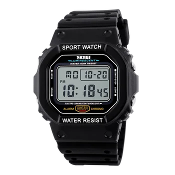 SKMEI Vīriešu Militārā Sporta Pulksteņi LED Digitālo Skatīties Modes Āra 50M Ūdensizturīgs rokas pulksteņi Vīriešu Pulkstenis, Melna Reloj Hombre