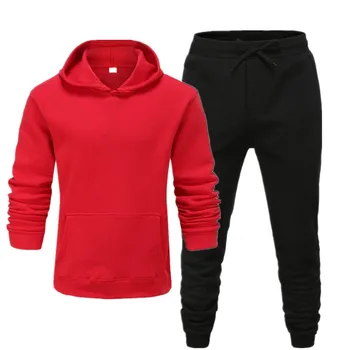 Sabiezinātas ziemas sporta tērps vīriešu pelēkā vārna sporta Krekls + bikses gadījuma Vīriešu / Sieviešu augstas kvalitātes uzvalku, izmērs s-3xl