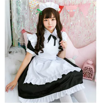 Salds Lolita Kleita Franču Meitene, Viesmīlis Japāņu Anime Kostīms Sieviešu Sexy Mini Gudrs Halloween Cosplay Apģērbs Meitenēm Plus Lieluma