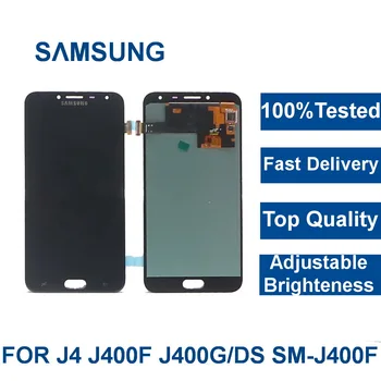 Samsung Galaxy J4 LCD displejs J400 J400F J400G/DS, SM-J400F Displejs, Touch Screen Digitizer Montāža ar Pielāgotu Spilgtumu Ar rāmi