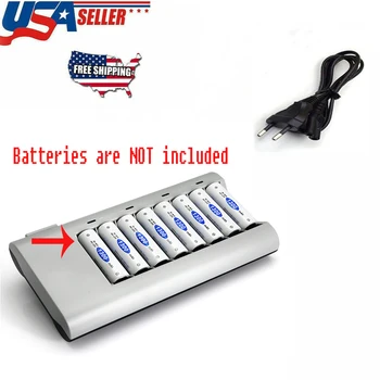 Saprātīga 8 Slots Akumulatoru Lādētājs Ar LED Gaismas Slēdzis Kontroles Akumulatoru Lādētājs AA, AAA NI-MH, NI-CD Akumulatori
