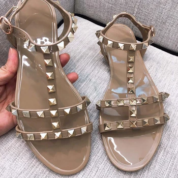Sieviešu Sandales Sieviešu 2019 Jaunas Vasaras Kurpes Karstā Pārdot Modes Dāmas Kurpes Pludmales Kniedes Gladiatoru Sandales Lielu Izmēru 40