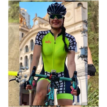 Sieviešu Triatlona Īsām Piedurknēm Riteņbraukšana Jersey Komplekti Skinsuit Aofly Maillot Ropa Ciclismo Velosipēdu Mujer Velosipēdu Apģērbu Doties Jumpsuit