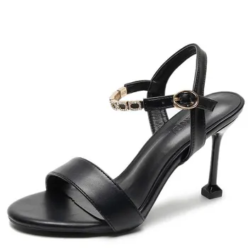 Sieviešu, melnas vasaras augstpapēžu sandales kurpes sexy augstpapēžu sandales