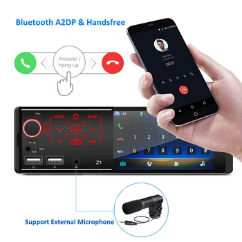 Spogulis Saites, Automašīnas Radio 1 Din 4.1 Collu skārienjutīgo Ekrānu MP5 Video Atskaņotājs, Bluetooth, USB TF Aux Mic Ieejas ISO Audio Sistēmas Vadītājs Z1 Vienības