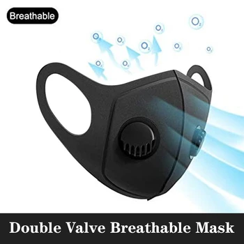 Sūklis Mutes Maskas PM2.5 Mascarillas ar Dubultu Elpojošs Vārstu Atkārtoti Sejas Maska Anti-Piesārņojuma Respiratoru Segtu Facemask