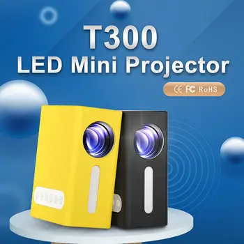 T300 110-240V LED Mini Projektors Nodrošina 1080P HDMI AV, USB Audio Portatīvo Projektoru Home Media Video Atskaņotājs, Iebūvēts Skaļrunis