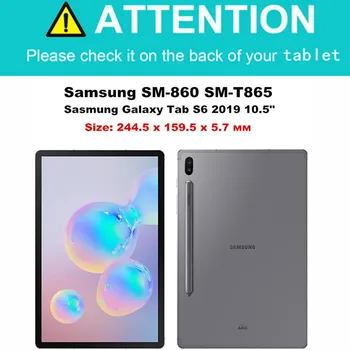 Tablet Case for Samsung Galaxy Tab S6 10.5 2019 SM-T865 SM-T860 Bērniem Drošu Triecienizturīgs lieljaudas Silikona Grūti Rokas Statīva Turētājs
