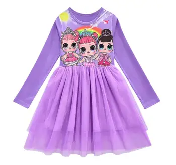 Toddler meitene lol ziemassvētku kleita Bērnu bērni Bērniem LOL lelles apģērbu ar garām piedurknēm, Bērni, Kleitas Meitenēm, Kāzu svinības, Vestidos
