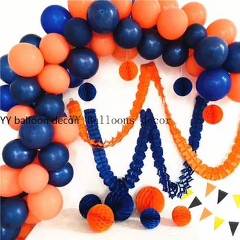 Uzstādīt gaisa Balons, 1 Komplekts Balonu Arku, Tumši Zilā un Oranžā Puse Apdare Valentīna Līgavas Dušas Dzimšanas diena