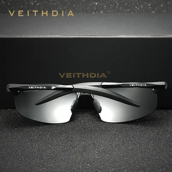 VEITHDIA Alumīnija Vīriešiem Polarizētās Saulesbrilles, Briļļu Aksesuāru Zīmola Dizainere, Saules brilles Vīriešiem oculos de sol masculino VT6518