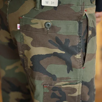 Vasaras Vīrieši Armijas Kamuflāžas Bikses Modes Kravas Amerikāņu Militārā Plata Kāja Lielums Brīvs Bikses Vīriešu Vintage Gadījuma Bikses
