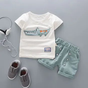 Vasaras jaundzimušo puiku meiteņu drēbes, apģērbs komplekti sporta T-krekls + bikses, uzvalks par bērnu zēniem meitenēm auduma, bērnu bērnu apģērbu komplekts