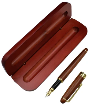 Viens Komplekts Tintes Pildspalvu, Ar korpusu No Dabas, Koka Ar Uzglabāšanas Kaste 0,5 mm Iraurita Nib Tintes Pildspalvu Komplekts Biroja piederumu