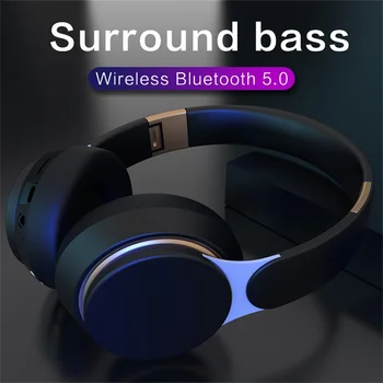 Virs Galvas Bluetooth Austiņas surround bass Stereo Austiņas Bezvadu Salokāms 3.5 mm jack ar Mikrofonu Sporta GT
