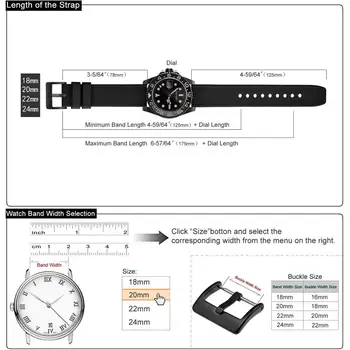WOCCI 8 Krāsas Silikona Pulksteņu Siksniņas Rokassprādze par Vīrieti Sievietes 18mm 20mm 22mm 24mm Sporta Gadījuma Nomaiņa Watchband Svītru Tekstūra