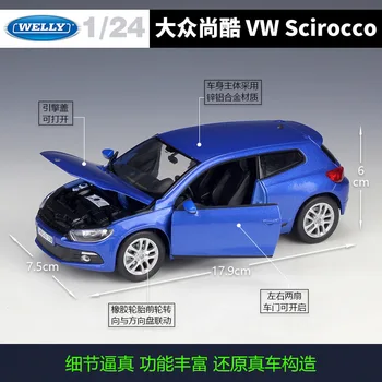 Welly 1:24 Volkswagen VW Scirocco sakausējuma auto modelis Diecasts & Rotaļu Transportlīdzekļiem, Vāc dāvanas, kas Nav tālvadības tips transporta rotaļlietas