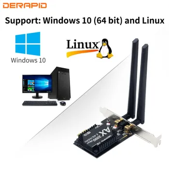 Wi-Fi 6E Intel AX210 2.4 gb / s Bezvadu WiFi6 Kartes Adapteri, Bluetooth 5.2 802.11 ax Darbvirsmas 2.4 G/5.G/6Ghz PCIE Tīkla Karte Windows10