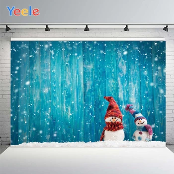 Yeele Ziemassvētku Light Bokeh Koksnes Izcelsmi Fotogrāfijas Ziemas Sniegavīrs Dāvanu Jaundzimušo Bērnu Portreta Foto Fons, Photocall
