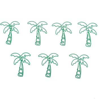 Zaļā Kokosriekstu koku formas Saspraudes, Dekoratīvi Plānotājs Saspraudes Biroja Piederumi Klipu Cute Grāmatzīmi Kancelejas Mini