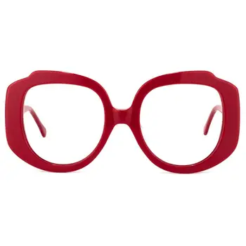 Zeelool Stilīgs Acetāts Lielgabarīta Biezs Ģeometriskas Brilles Rāmis ar bezrecepšu Skaidrs, Objektīvs OA245972