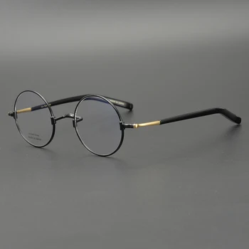 Zerosun Vintage Apaļas Brilles Vīriešiem Nerd Titāna Briļļu Rāmis Cilvēks, Maza, Šaura, Briļļu Tuvredzību, Redzes Anti Zilā Photochromic