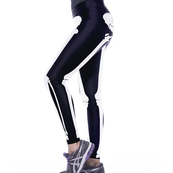 Zeķes Sieviešu Galva Galvaskausa Skelets 3D Iespiesti Maskēties Legging Treniņu Leggins Slim Elastīgās Plus Lieluma Bikses Legins