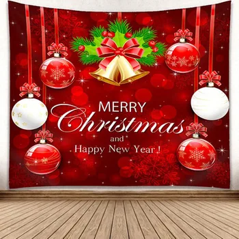 Ziemassvētku Gobelēns Sienas Karājas Piknika Gobelēns Santa Klauss, Ziemassvētku Eglīte Ziemeļbriežu Galdauts Gobelēns Mājas Apdare