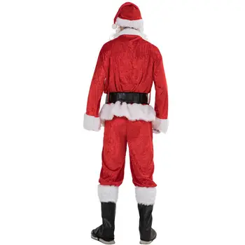 Ziemassvētku Santa Klausa Tērpu Pieaugušajiem Cosplay Santa Claus Vīriešu Apģērbu, 5gab/daudz Uzvalku Iedomātā Kleita Plus izmērs S-XXXL