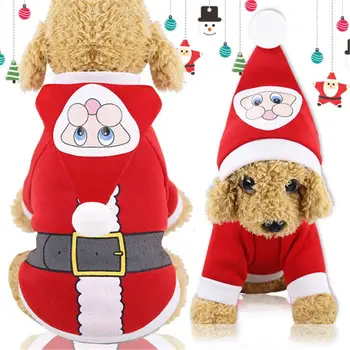 Ziemassvētku Suņu Apģērbu Winte Kažoku, Apģērbu Santa Kostīms Pet Suns, Ziemassvētku Drēbes Gudrs Kucēns Apģērbs Suņu XS-XXL