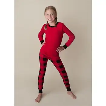 Ziemassvētku Ģimenes Saskaņošanas Pidžamas Komplekts Pieaugušo Vīriešu Sieviešu Bērnu Sarkanā Pleds Sleepwear jaungada Mātes-bērna Naktsveļu Ģimenes Izskatās